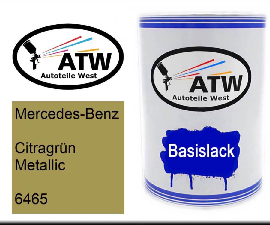 Mercedes-Benz, Citragrün Metallic, 6465: 500ml Lackdose, von ATW Autoteile West.